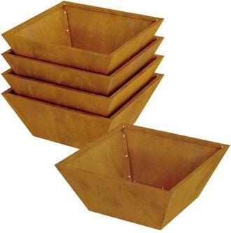 vidaXL Vidaxl - Maceta En Forma De Cuenco Para Jard&iacute;n 5 Pcs Oxidado