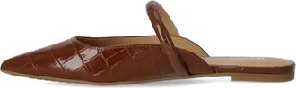 Michael Michael Kors Muiltjes met krokodillen-reli&euml;f en puntige neus - Bruin