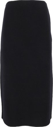 Fabiana Filippi Night Blue Merino Wool Midi Skirt