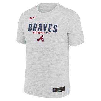 Nike Atlanta Braves Authentic Collection Nike Mens Dri-FIT MLB T-Shirt in White | 02ER10AAW-RMG