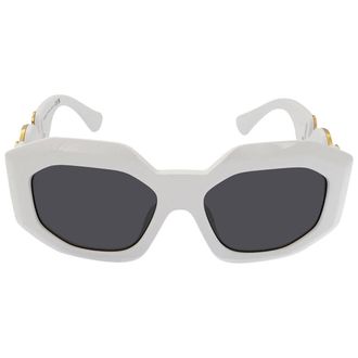 Versace Dark Gray Irregular Ladies Sunglasses VE4424U 314/87 56