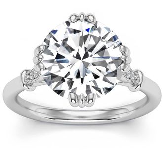 Pompeii3 Certified 6.10Ct Round Diamond Platinum Engagement Ring Lab Grown Size: 7