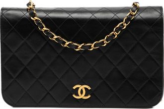 Chanel Gebuikt Cc Gequilt Lamsleer Volle Enkele Flap