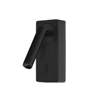 Forlight Colo - Luz De Lectura Para Dormitorio Led Luz C&aacute;lida 3000k Con Interruptor. Aplique De Pared Cabecero De Cama Negro - Forlight