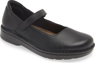 Naot Martinos Mary Jane Flat in Jet Black Leather at Nordstrom, Size 10Us