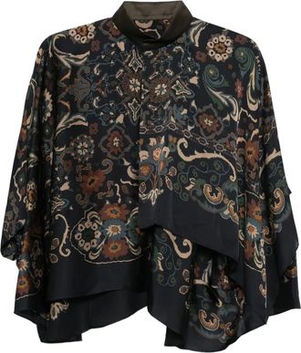 sacai paisley-print layered blouse - Blue