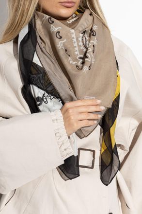 Moschino Scarf With Print, Unisex, Yellow