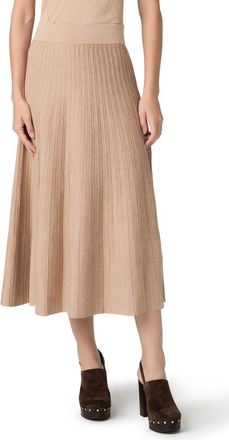 Paige Kimiko Rib Midi Skirt in Beige Marl at Nordstrom, Size Xx-Small