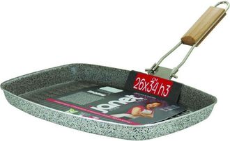 Trade Shop Trade Shop - Parrilla Rectangular 26x34xh3cm Con Recubrimiento Anti-palo Anti-resistente A Los Ara&ntilde;azos 025927m