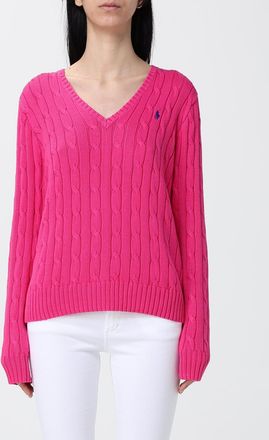 Polo Ralph Lauren Maglia a v in cotone con logo Polo Ralph Lauren