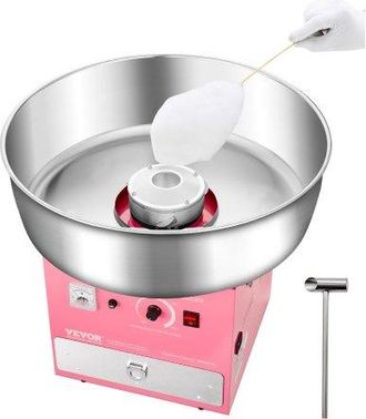 OEM M&aacute;quina El&eacute;ctrica Para Hacer Algod&oacute;n De Az&uacute;car, 1000 W, Con Recipiente Acero Inoxidable De 52 Cm, Cuchara Para Az&uacute;car Y Caj&oacute;n, Para Cumplea&ntilde;os Y Fiest