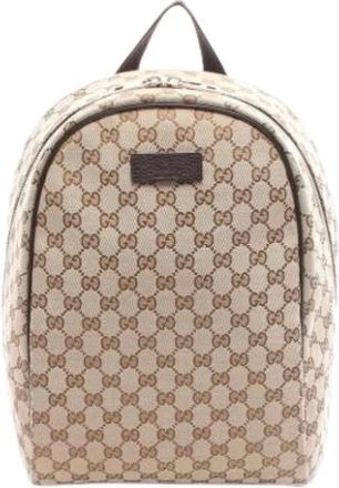 Gucci Pre-owned Backpacks, female, Beige, Size: ONE SIZE Pre-owned Vintage Backpack