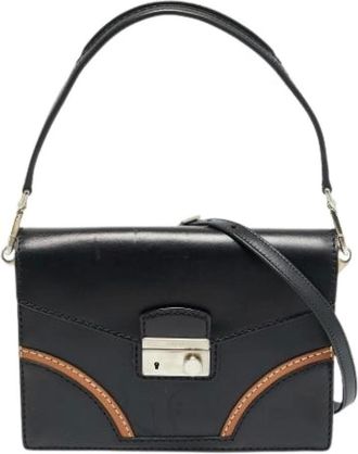 Prada Pre-owned Handbags, female, Black, Size: ONE SIZE Pre-owned Leather Shoulder Bag
