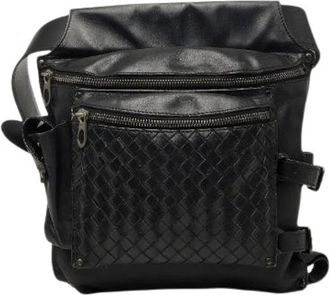 Bottega Veneta Pre-owned Intrecciato Leren Heuptas - Dames - Vintage Schoudertas - Zwart - ONE Size - Leer - Vintage