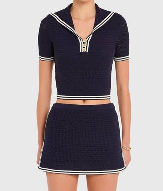 Amanda Uprichard Monique Top In Navy