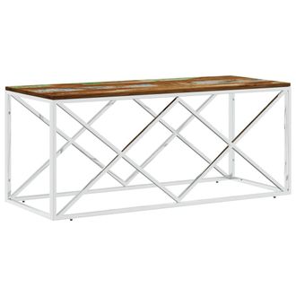 Berkfield Home Coffee Table Stainless Steel & Solid Wood Reclaimed
