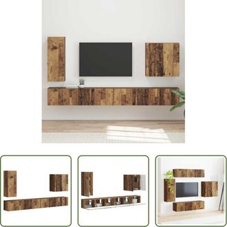 vidaXL Armadi per TV - Set di Mobiletto da TV a Parete 6 pcs Legno vecchio