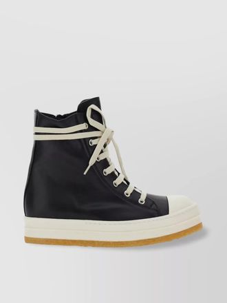 Rick Owens leather high-top sneakers with contrast platform sole