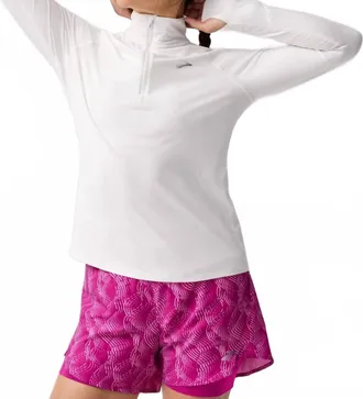 Brooks Dash 1/2 Zip 3.0 Long Sleeved Top In White
