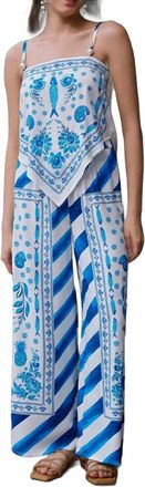 America & Beyond Womens Marina Embellished Top In Azul