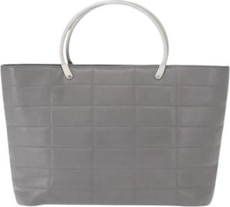 Chanel Pre-owned Vintage Tote Bag - Dames - Vintage Shopper - Grijs - ONE Size - Leer - Vintage