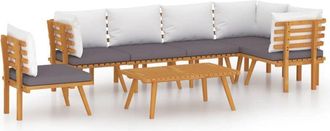 vidaXL Muebles De Jard&iacute;n 7 Piezas Con Cojines Madera Maciza De Acacia Vidaxl