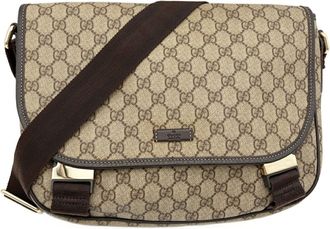 Gucci Beige Brown Pvc Leather Shoulder Bag (Pre-Owned)