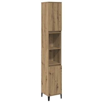vidaXL Armario De Ba&ntilde;o Madera Contrachapada Roble Artisan 30x30x190 Cm Vidaxl