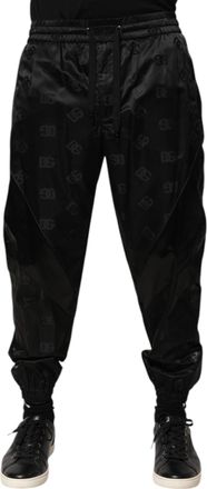 Dolce & Gabbana Black Logo Dg Print Men Jogger Sweatpants Pants Nylon