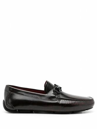 Ferragamo Mens Leather Penny Loafer In Red/black
