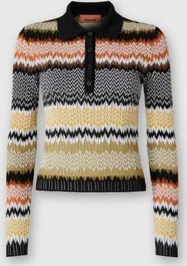Missoni Long Sleeve Polo With Revisited Chevron Pattern in Multicoloured at Nordstrom, Size 46 It