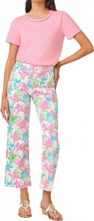 Lilly Pulitzer Harleen High Rise Crop Jean In Resort White Viney Liney