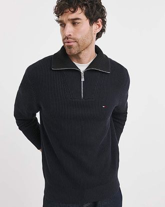 Tommy Hilfiger Chunky Rib Zip Knit