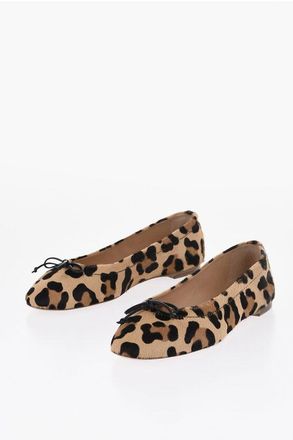 Francesco Russo Calfhair Ballet Flats With Animalier Pattern size 35,5