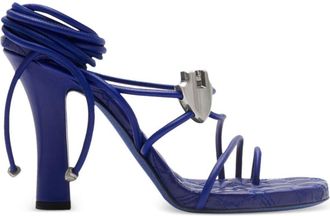 Burberry Ivy Shield strappy sandals - women - Lamb Skin/Sheepskin/Leather - 35.5 - Blue