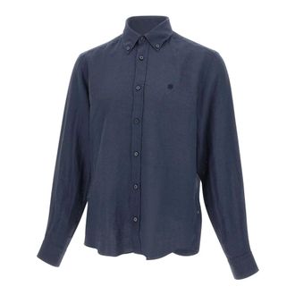 HUGO BOSS Heren, Overhemden, Blauw, Maat: XL Linnen