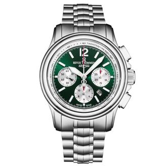 Revue Thommen Air Speed Chronograph Automatic Green Dial Mens Watch 16041.6434