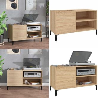 vidaXL Mobile Porta Dischi Rovere Sonoma 84,5x38x48 Legno Multistrato - Mobile per dischi vinili - Mobile per giradischi