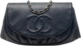 Chanel Pre-owned Vintage Crossbody Bag - Dames - Vintage Schoudertas - Blauw - ONE Size - Leer - Vintage