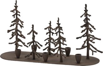 Schubiger M&ouml;bel Kerzenst&auml;nder Waldlandschaft Metall Braun H: 28 cm
