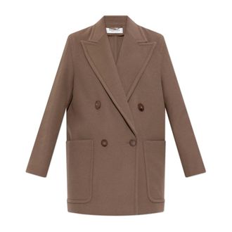 Max Mara Double-Breasted Coats, female, Brown, Size: 2XS Short coat Deletta