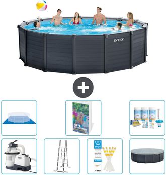Intex Piscina Graphite Panel Redonda - 478x124 Cm - 8-piezas S599