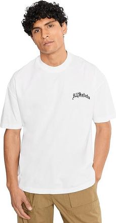 AllSaints Descent Short Sleeve Crew Mens T Shirt Ashen White : XL, Cotton