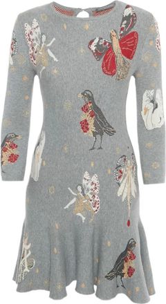 Alexander McQueen Abito corto con effetto jacquard - Grigio
