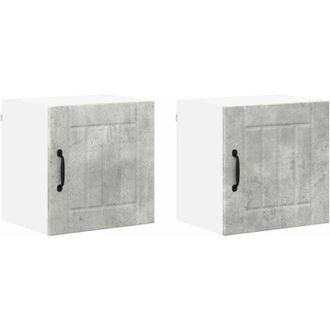 vidaXL Kitchen Cabinet with Shelf 2 pcs Concrete Grey 40 x 31 x 40 cm vidaXL