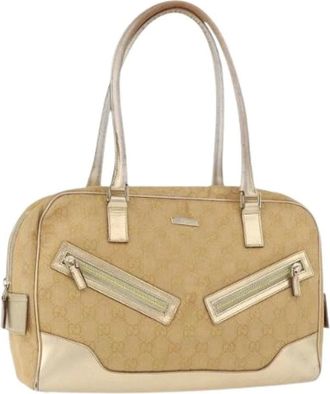 Gucci Pre-owned Handbags, female, Yellow, Size: ONE SIZE Pre-owned Vintage GG Canvas Handbag