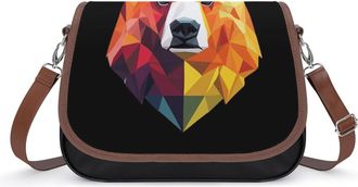 Generic Abstract Bear Womens Crossbody Bag Fashion Shoulder Handbags Message Tote Bag with Adjustable Strap