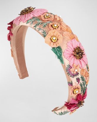 Jennifer Behr Sheryl Embellished Floral Headband