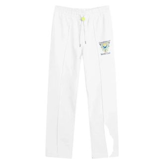 Casablanca Sweatpants, male, White, Size: M Tennis Club Icon Pintuck Jogger
