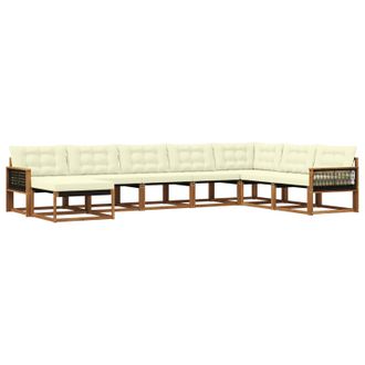 vidaXL Conjunto De Sof&aacute;s De Exterior Con Coj&iacute;n 8 Pcs Natural Y Crema Vidaxl